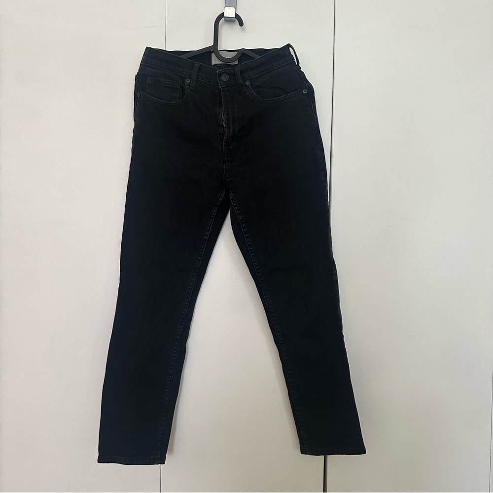 Everlane Women’s Charcoal/Black High Waist Straight Leg Ankle Jeans (size: 26)